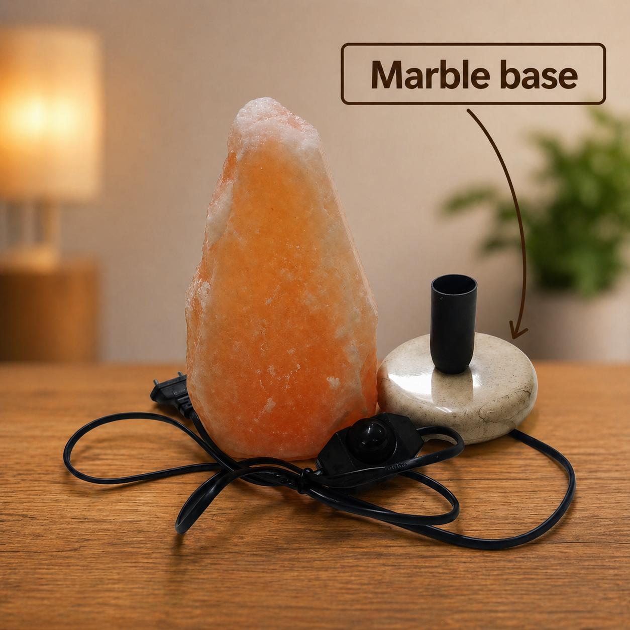 Himalayan Salt Lamp 1–12KG Natural Pink Crystal Warm Night Light with Marble Base Air Purifier Home Decor
