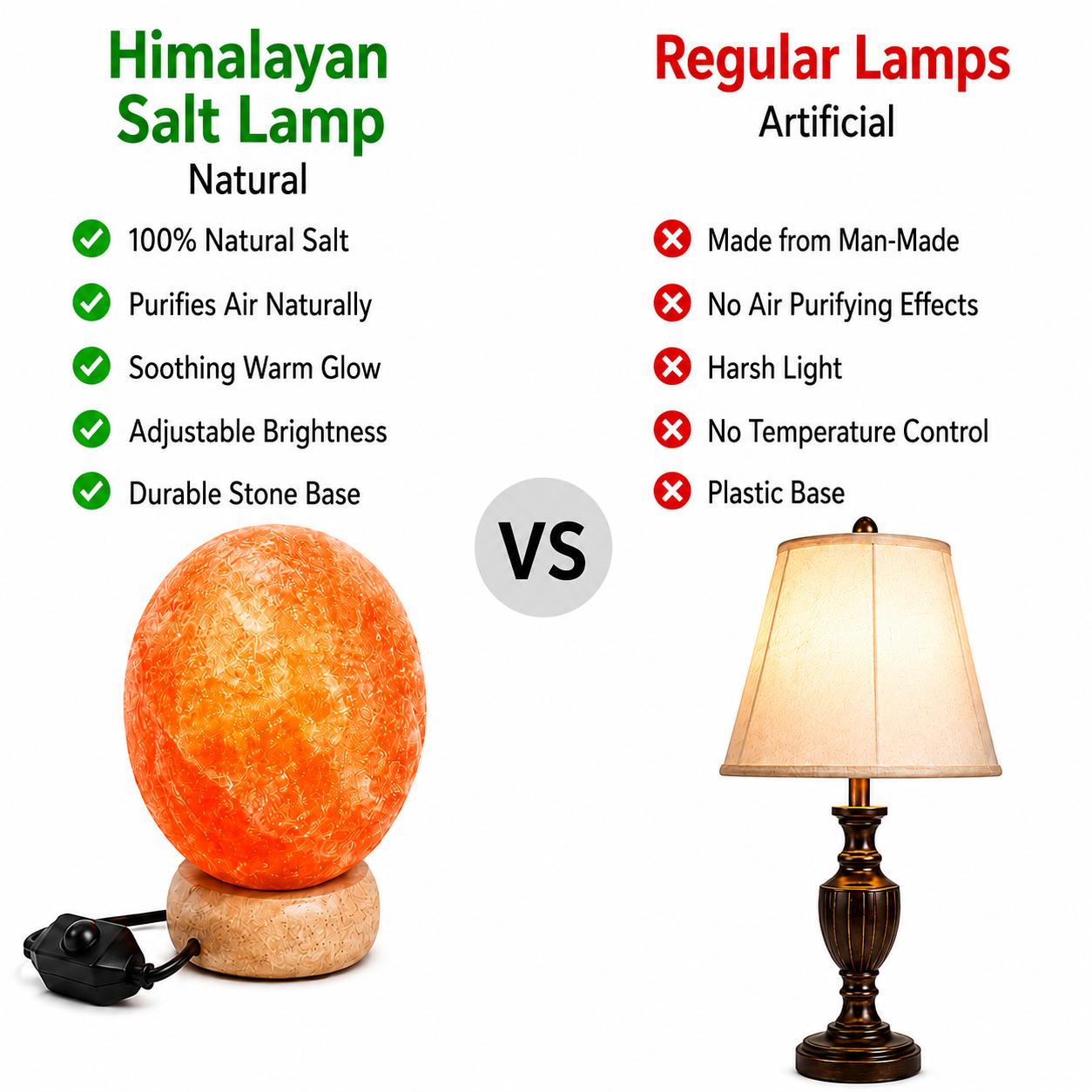 Natural Himalayan Salt Lamp Round Shape with Dimmer Switch