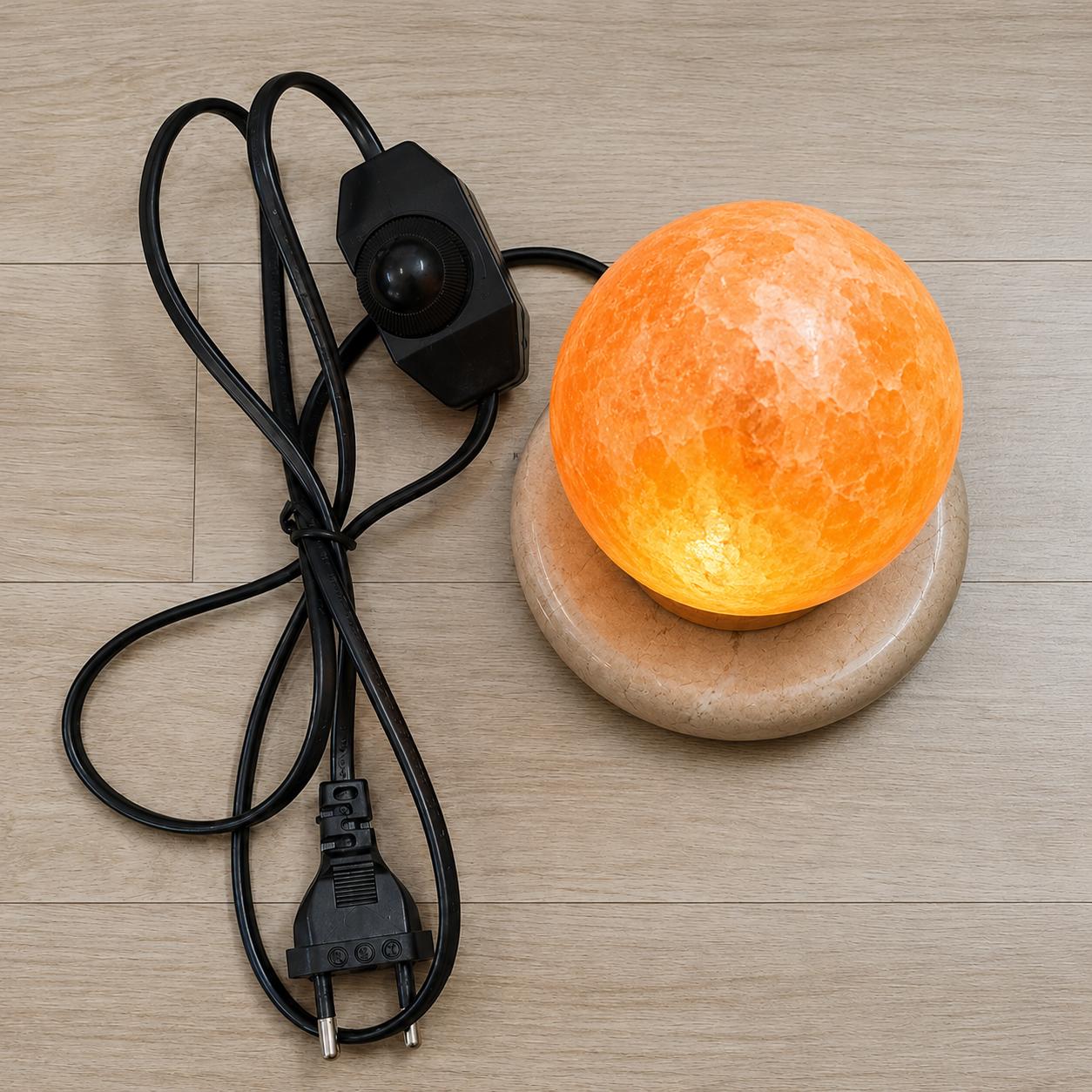 Natural Himalayan Salt Lamp Round Shape with Dimmer Switch
