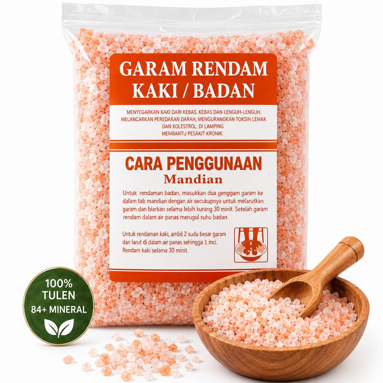 100 KG Himalayan Bath Salt | Natural Foot & Body Soak Salt | 84+ Minerals | Relaxing Spa Salt