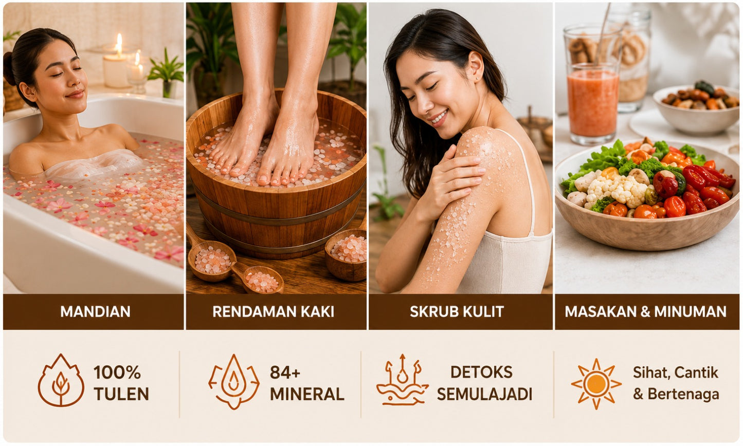 100 KG Himalayan Bath Salt | Natural Foot & Body Soak Salt | 84+ Minerals | Relaxing Spa Salt