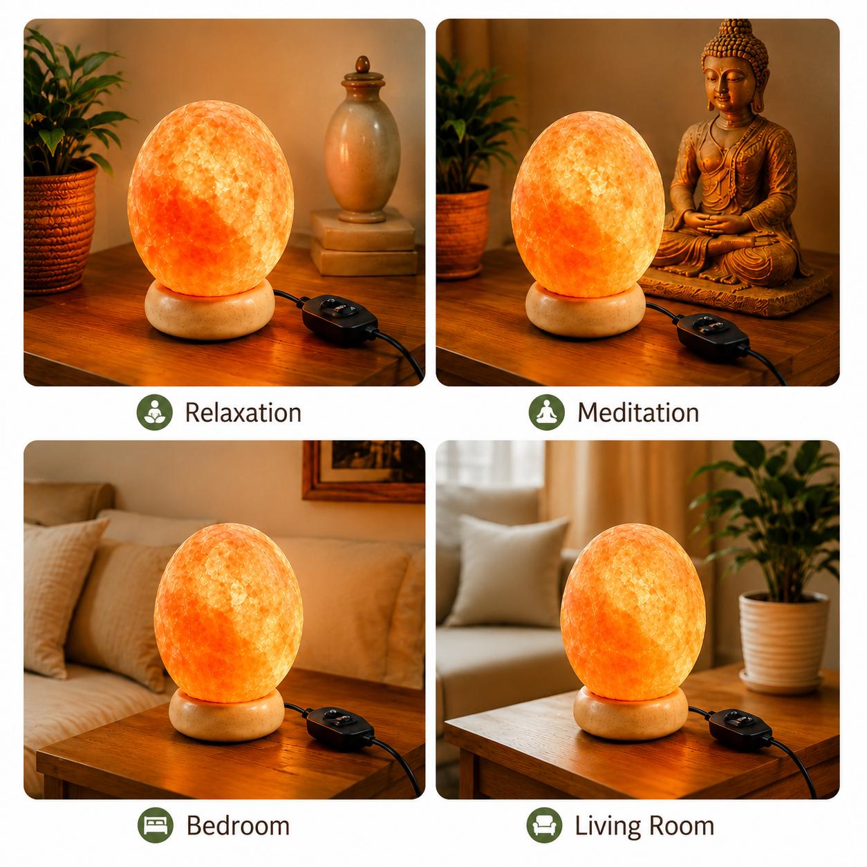 Natural Himalayan Salt Lamp Round Shape with Dimmer Switch