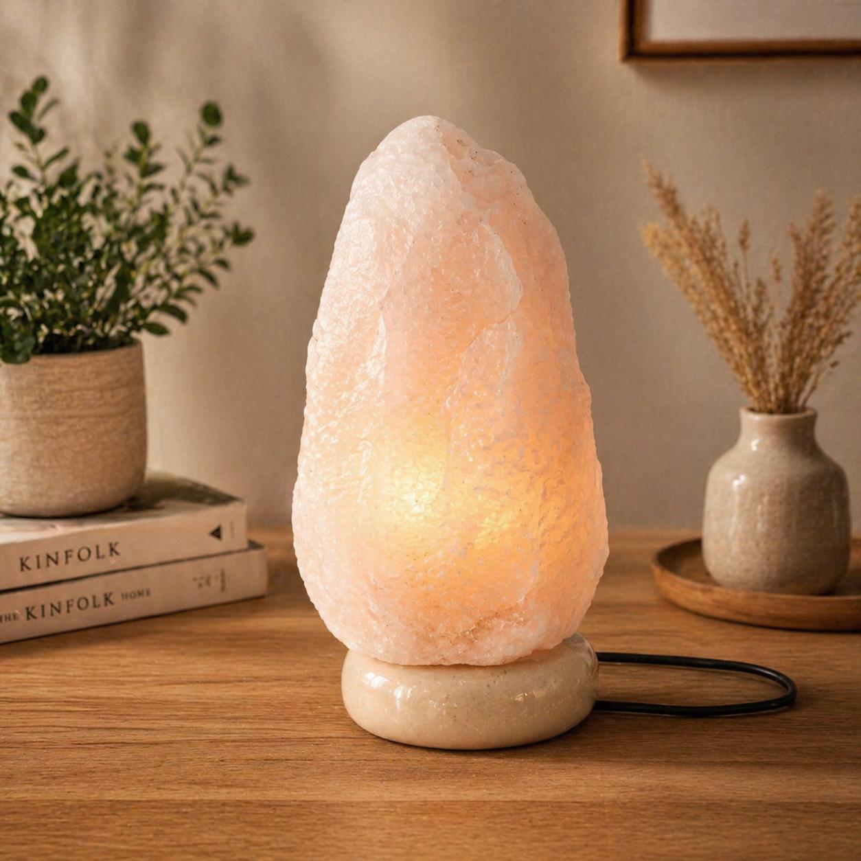 Himalayan Salt Lamp 1–12KG Natural Pink Crystal Warm Night Light with Marble Base Air Purifier Home Decor